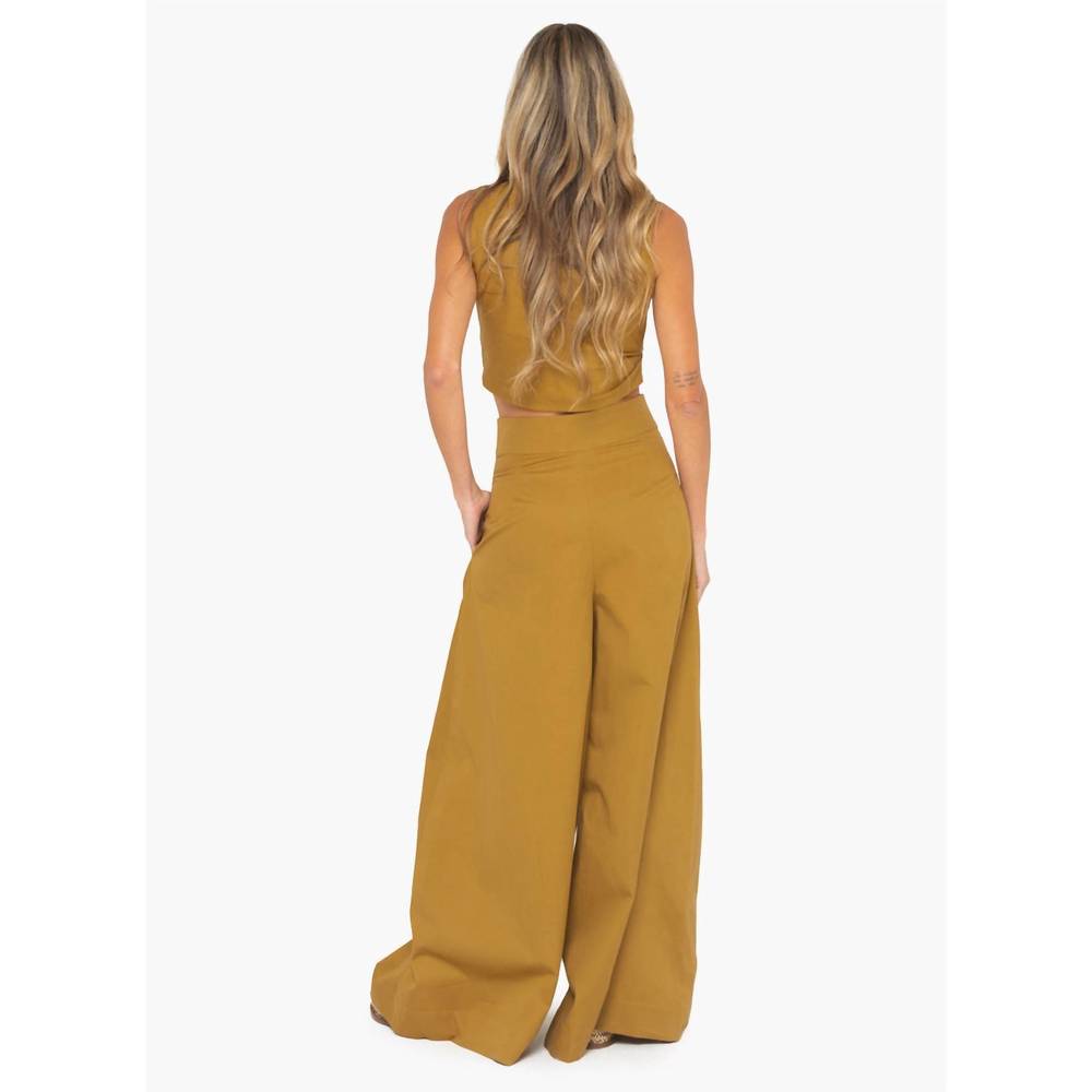 NWT JBQ Wide Leg High-Waist Trousers in Honey Sz Small - Picture 2 of 3